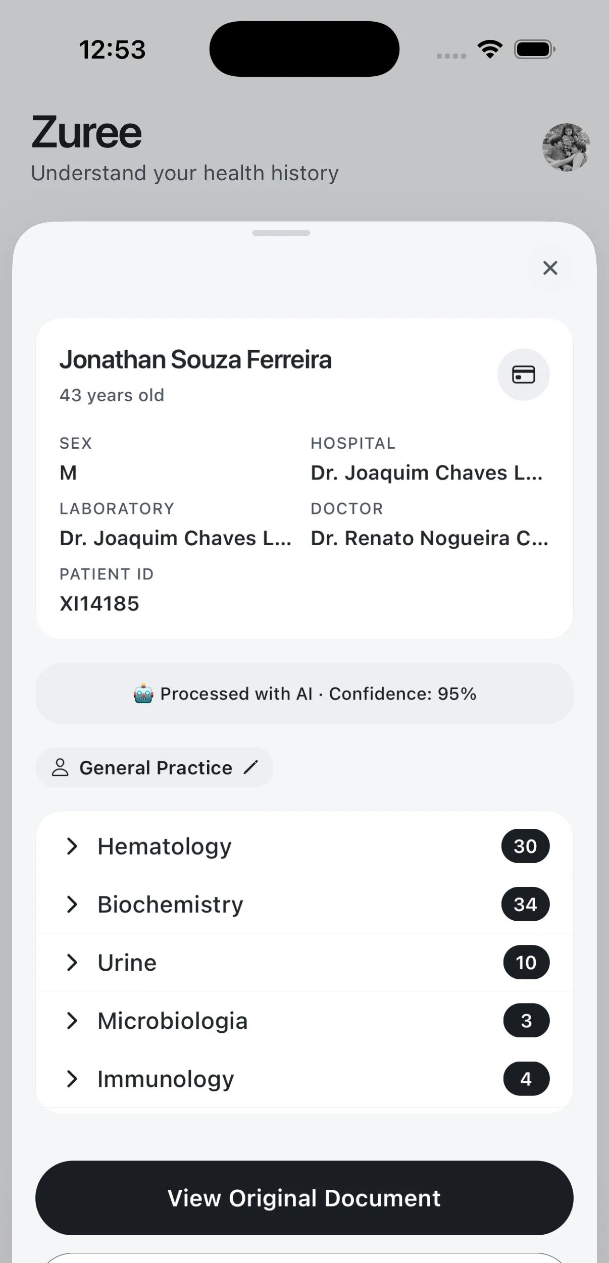 zuree.app · confidence, plus a link to the source document